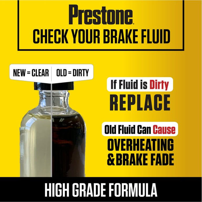 Prestone Dot 4 Brake Fluid - 12 fl oz- Synthetic, High Grade, 50,000 mile