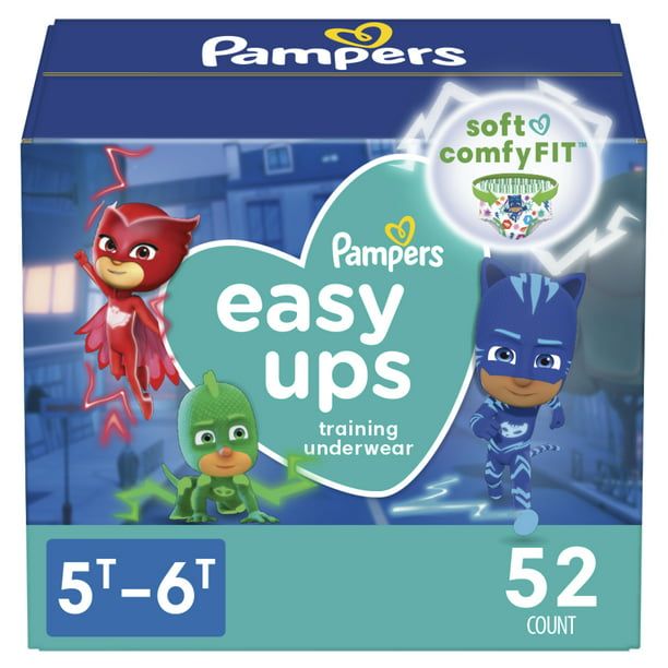 Pampers Easy Ups Training Underwear Boys Size 7 5T-6T, 52 Count