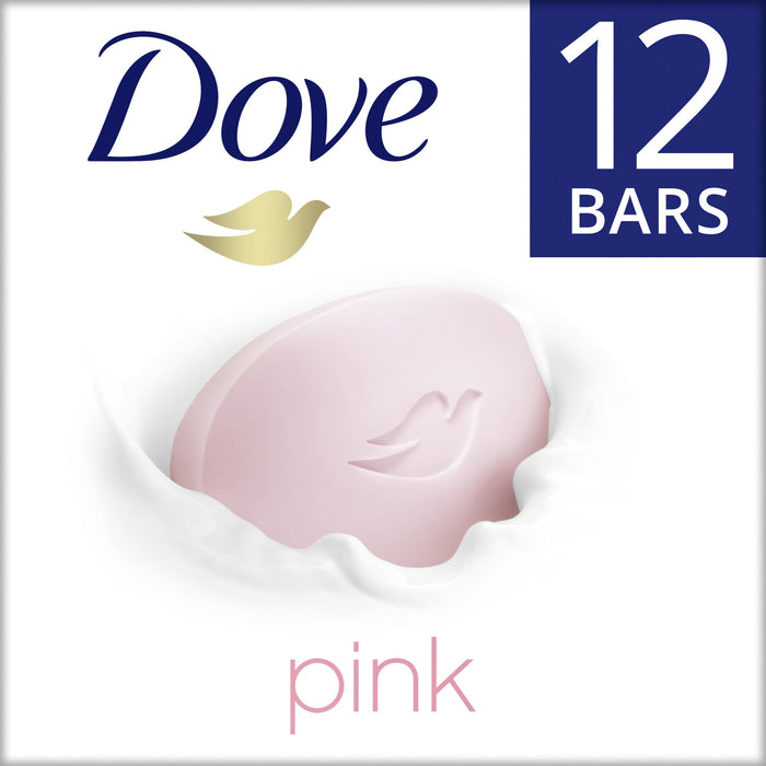 Dove Beauty Bar Women's Bath Soap Gentle Pink Rosa Moisturizing All Skin, 3.75 oz 12 Bars