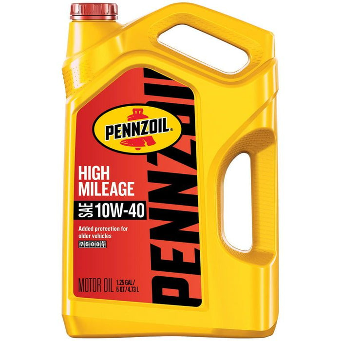 Pennzoil High Mileage 10W-40 Motor Oil for Vehicles over 75K Miles, 5 Quart