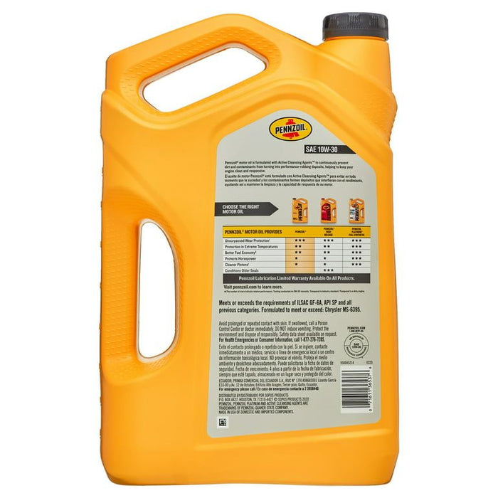 Pennzoil Conventional 10W-30 Motor Oil, 5-Quart