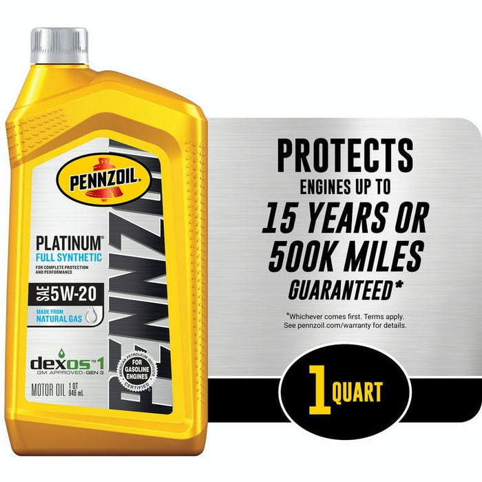 Pennzoil Platinum Full Synthetic 5W-20 Motor Oil, 1-Quart