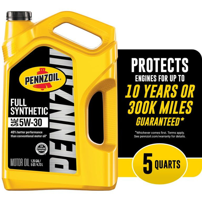 Pennzoil Full Synthetic 5W-30 Motor Oil, 5 Quart