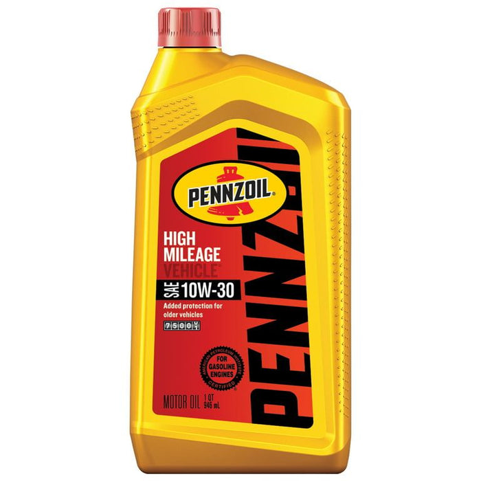 Pennzoil High Mileage 10W-30 Motor Oil for Vehicles over 75K Miles, 1 Quart