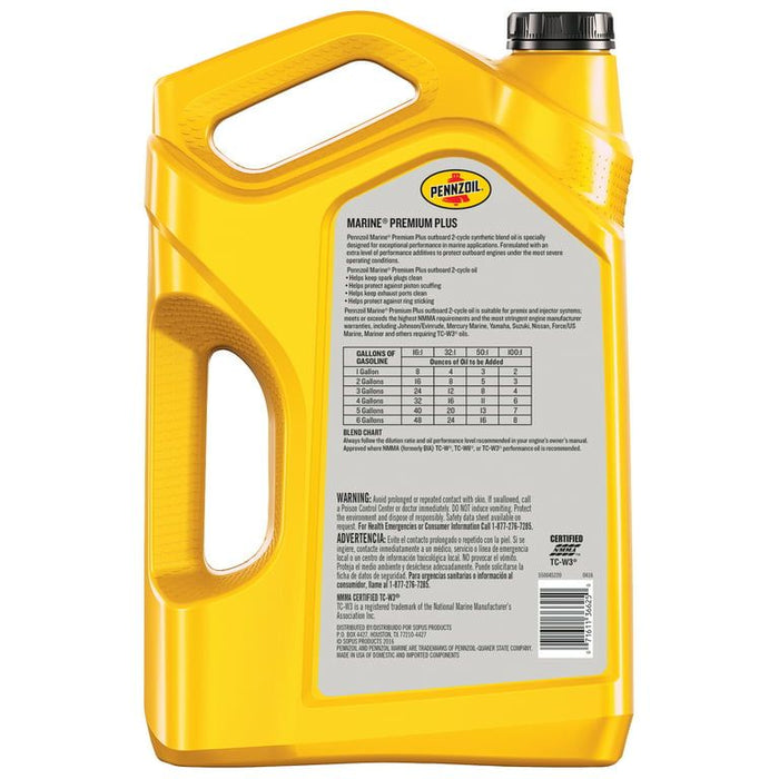 Pennzoil Marine Premium Plus 2-Cycle Synthetic Blend Motor Oil, 1 Gallon