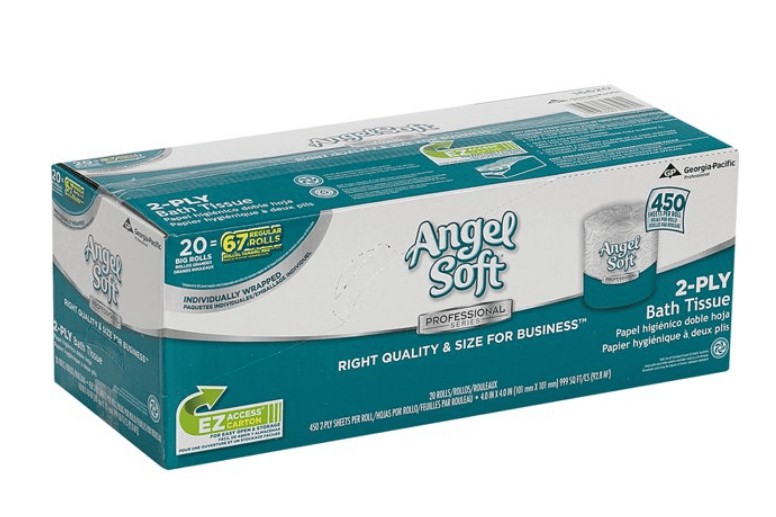 Angel Soft Professional Series, GPC16620, Embossed Toilet Paper, 20 per Carton, White