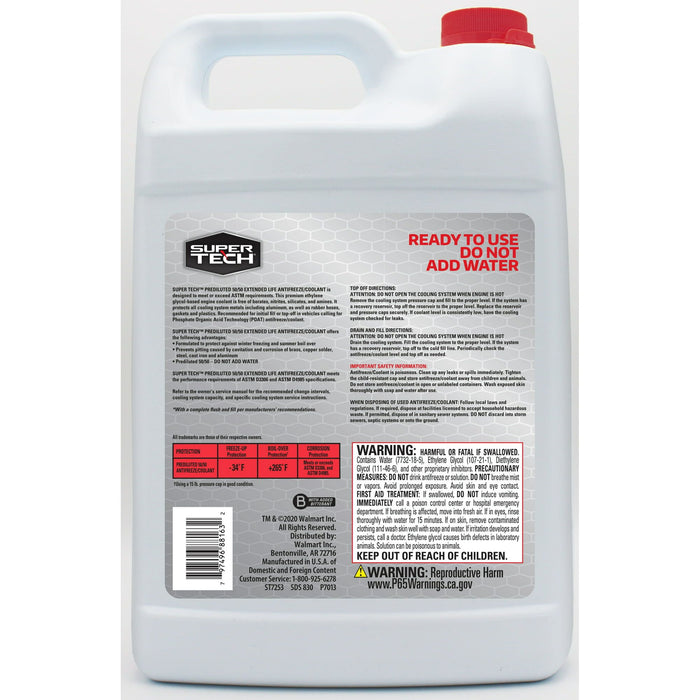 Super Tech Asian Vehicles (Red) Antifreeze+Coolant, 1 gal - Ready to Use Antifreeze