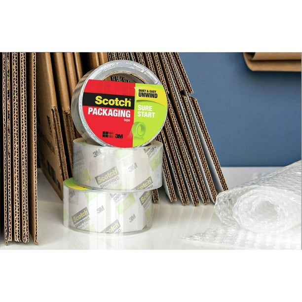 Scotch Sure Start Packaging Tape, Clear, 6 / Pack