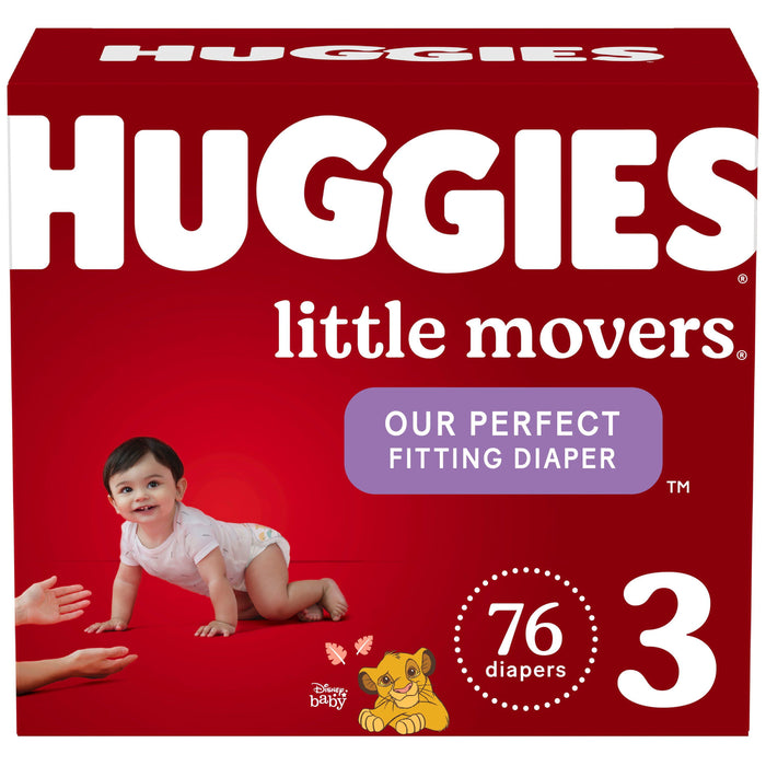 Huggies Little Movers Baby Diapers Size 3; Count 76