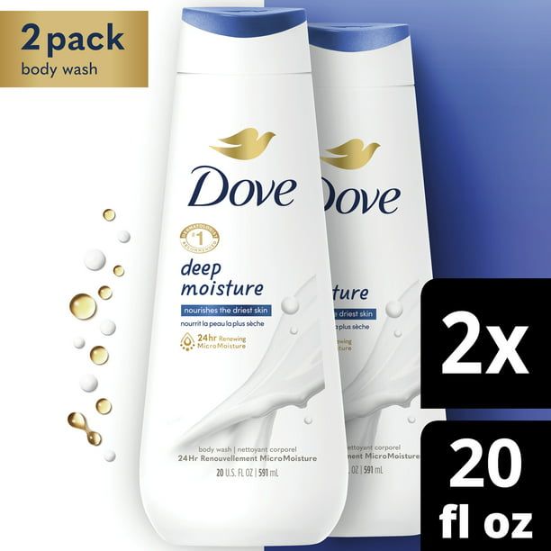 Dove Deep Moisture Nourishing Liquid Body Wash, 20 oz, 2 Count