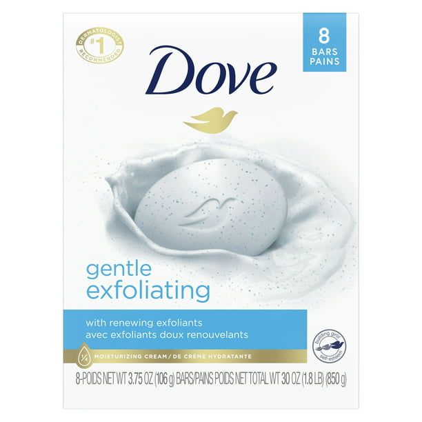 D ove Gentle Exfoliating With Renewing Exfoliants Beauty Bar, 3.75 oz, 8 Bars