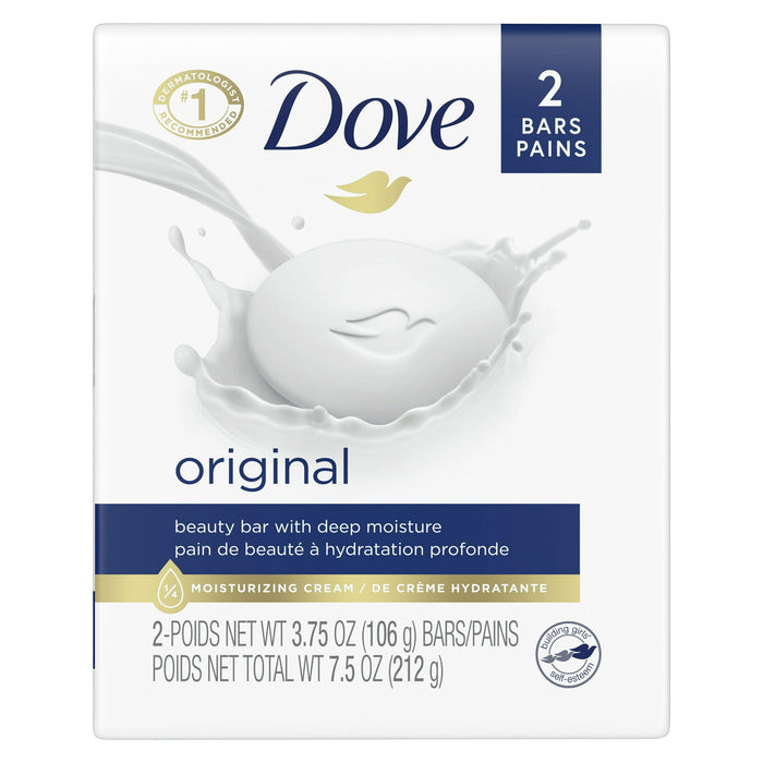 D ove Original Beauty Bar with Deep Moisturizing Cream Skin Care 3.75 oz, 2 Bars