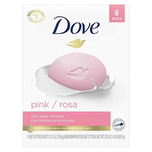 D ove Pink With Deep Moisture Beauty Bar, 3.75 oz, 8 Bars