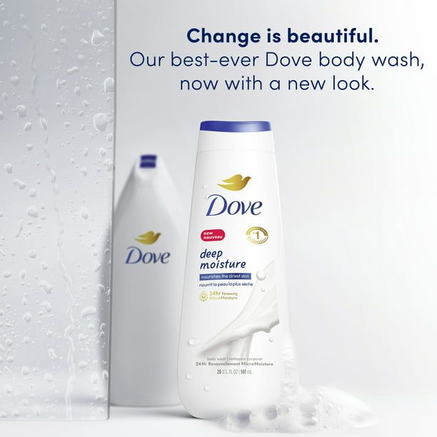 Dove Deep Moisture Liquid Body Wash Nourishes the Driest Skin, 11 oz