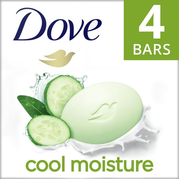 D ove Cool Moisture Cucumber & Green Tea Beauty Bar, 3.75 oz, 4 Bars