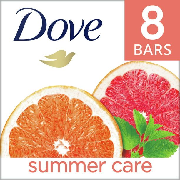 D ove Beauty Bar Summer Care More Moisturizing Than Bar Soap, 3.75 oz, 8 Bar