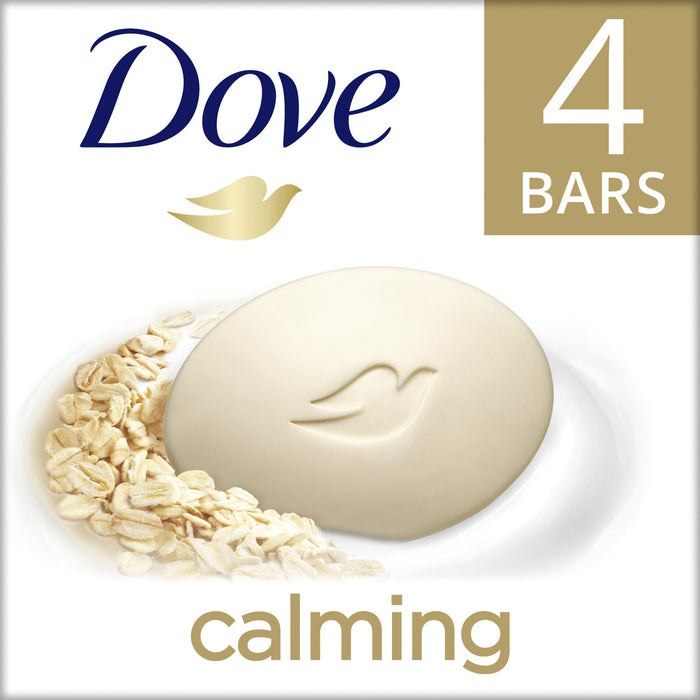 D ove Beauty Bar Calming Oatmeal and Rice Milk Scent, 3.75 oz, 4 Pack