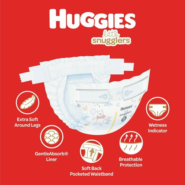 Huggies Little Snugglers Hypoallergenic and Latex-Free Diapers Size 2; Count 148