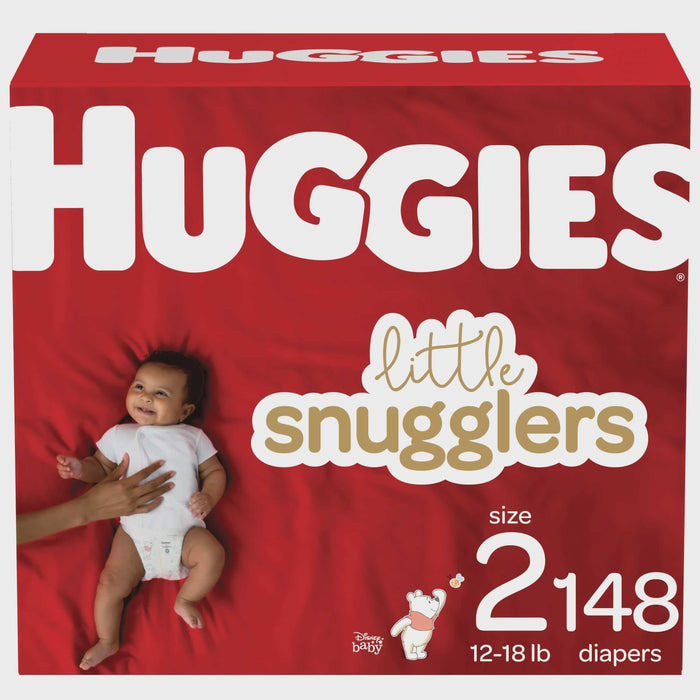 Huggies Little Snugglers Hypoallergenic and Latex-Free Diapers Size 2; Count 148