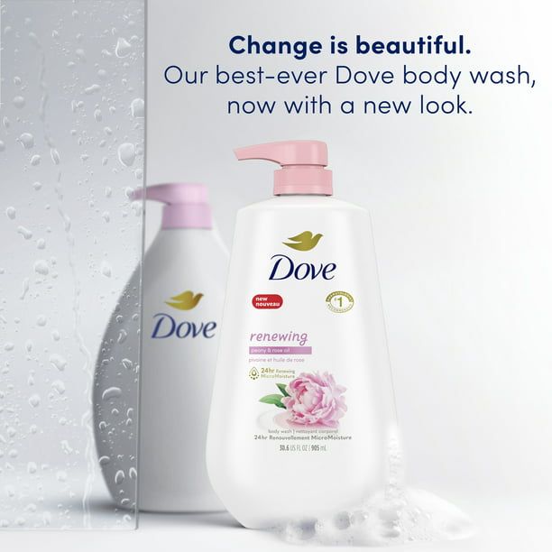 Dove Renewing Liquid Body Wash with Pump Peony and Rose Oil, 30.6 oz