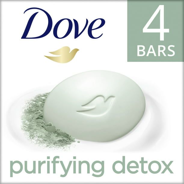 D ove Purifying Detox with Green Clay Beauty Bar, 3.75 oz, 4 Count