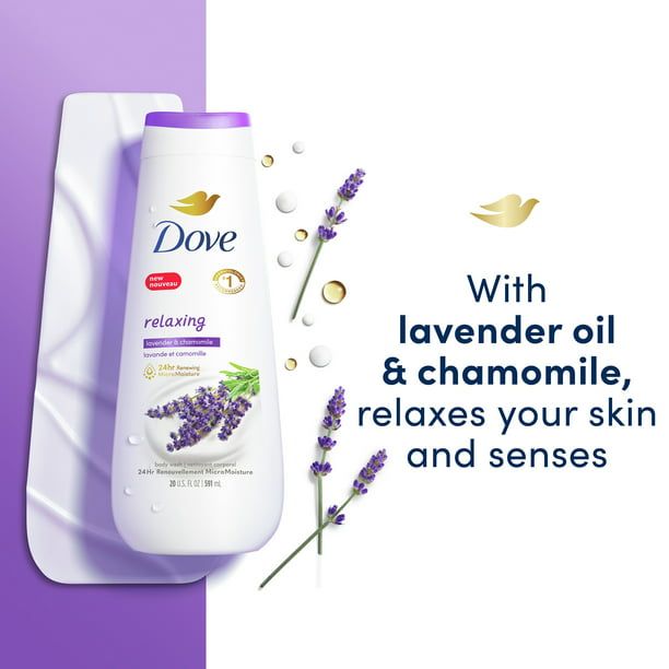 Dove Relaxing Body Wash Lavender Oil & Chamomile Cleanser, 20 oz