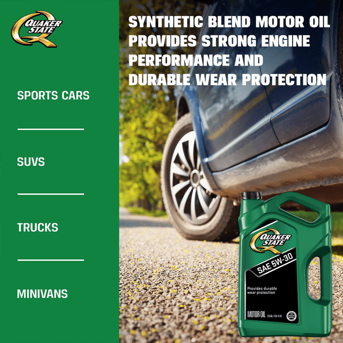 Quaker State Conventional Synthetic Blend 5W-30 Motor Oil, 5 Quart