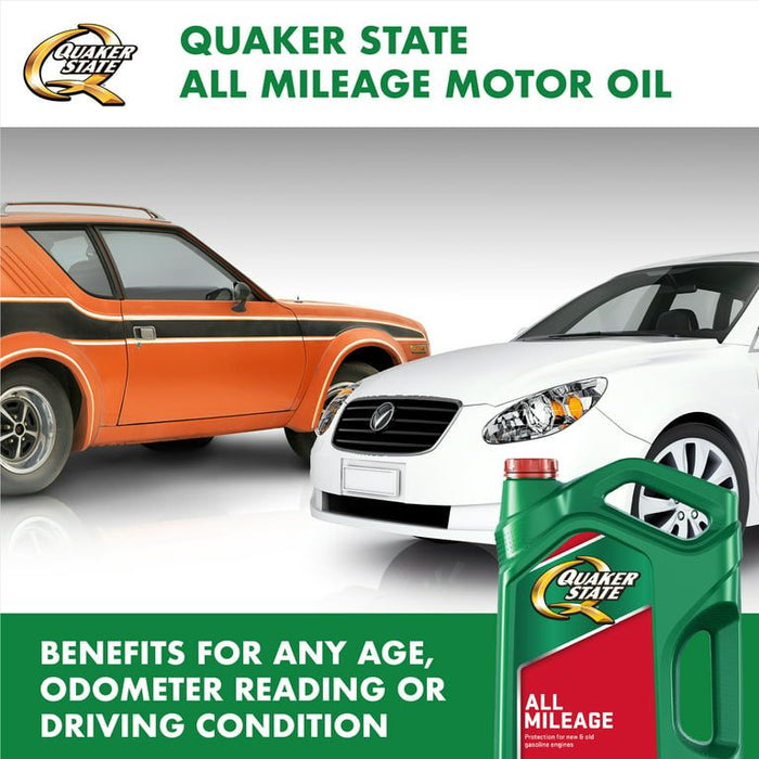 Quaker State All Mileage 10W-40 Motor Oil, 5 Quart