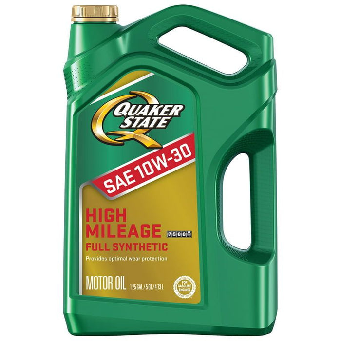 Quaker State Full Synthetic High Mileage 10W-30 Motor Oil, 5 Quart