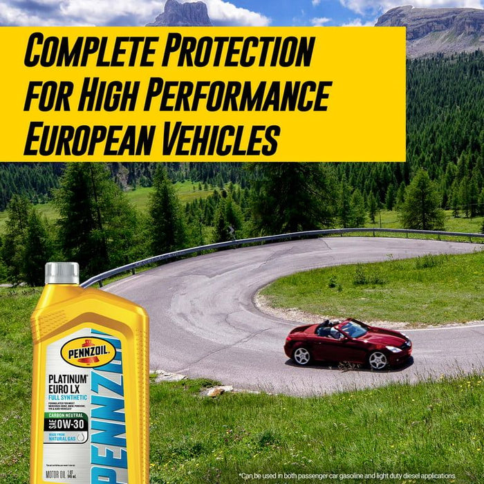 Pennzoil Platinum Euro LX 0W-30 Full Synthetic Motor Oil, 1 Quart