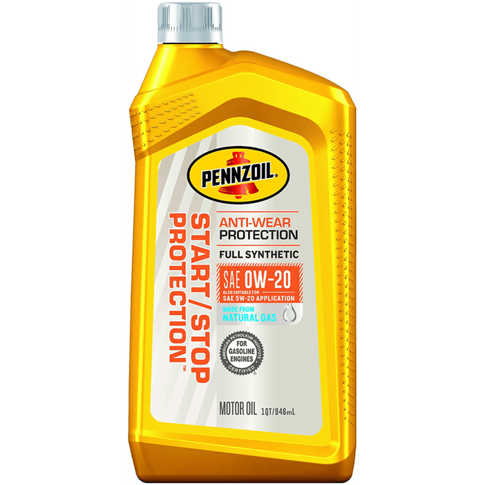 Pennzoil Start/Stop Protection Full Synthetic 0W-20 Motor Oil, 1 Quart