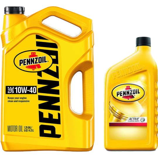 Pennzoil Conventional 10W40 Motor Oil, 5 qt with Bonus 1 Quart