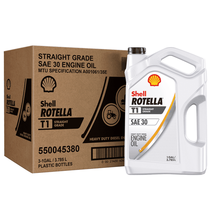 Shell Rotella T1 SAE 30 Conventional Heavy Duty Diesel Motor Oil, 1 Gallon, 3-Pack (API CF-2, CF)