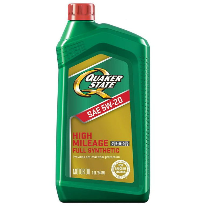 Quaker State High Mileage Full Synthetic 5W-20 Motor Oil, 1 Quart