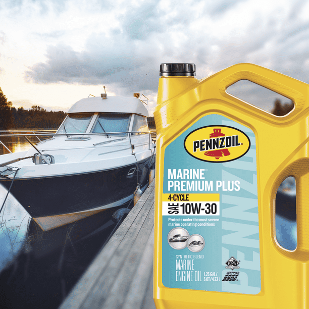 Pennzoil Marine Premium Plus Outboard 4-Cycle 10W-30 Engine Oil, 1 Quart