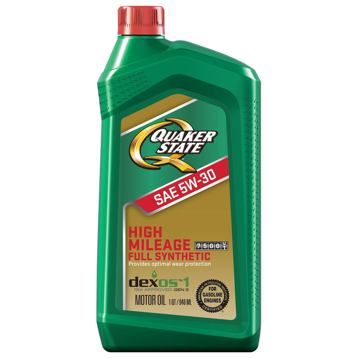 Quaker State Full Synthetic Dexos High Mileage 5W-30 Motor Oil, 1 Quart