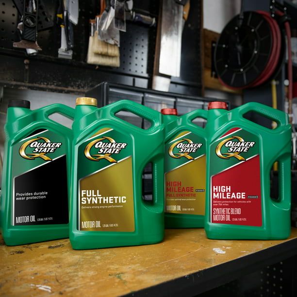 Quaker State High Mileage 5W-20 Synthetic Blend Motor Oil for Vehicles over 75K Miles, 5-Quart