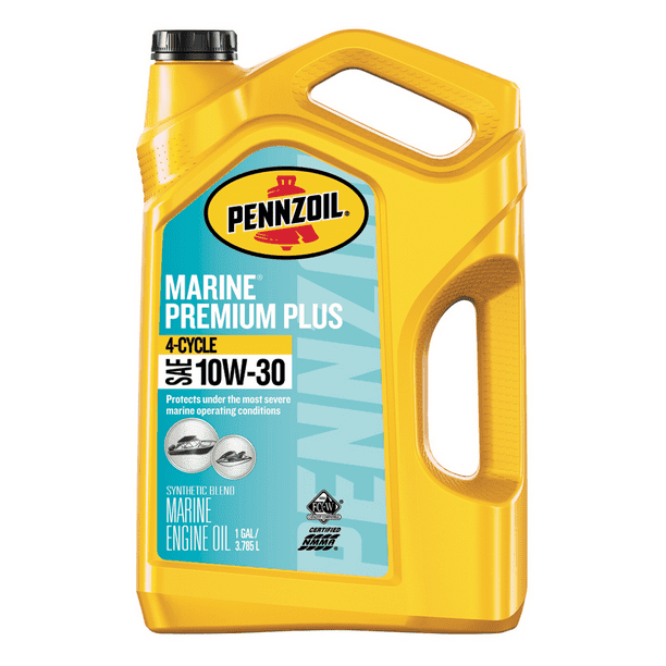 Pennzoil Marine Premium Plus Outboard 4-Cycle 10W-30 Engine Oil, 1 Gallon