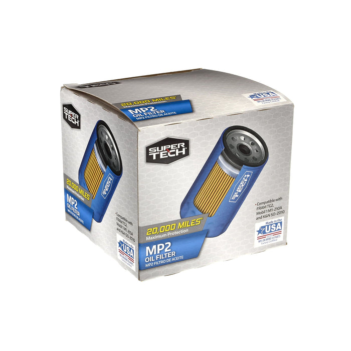 SuperTech Maximum Performance 20,000 mile Replacement Synthetic Oil Filter MP2 for Chrysler Dodge Ford and Mazda