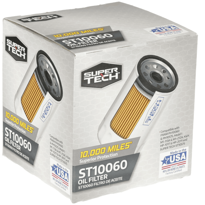 SuperTech ST10060 10K mile Oil Filter Fits Buick Cadillac Chevrolet GMC Chrysler Dodge and Jeep Vehicles