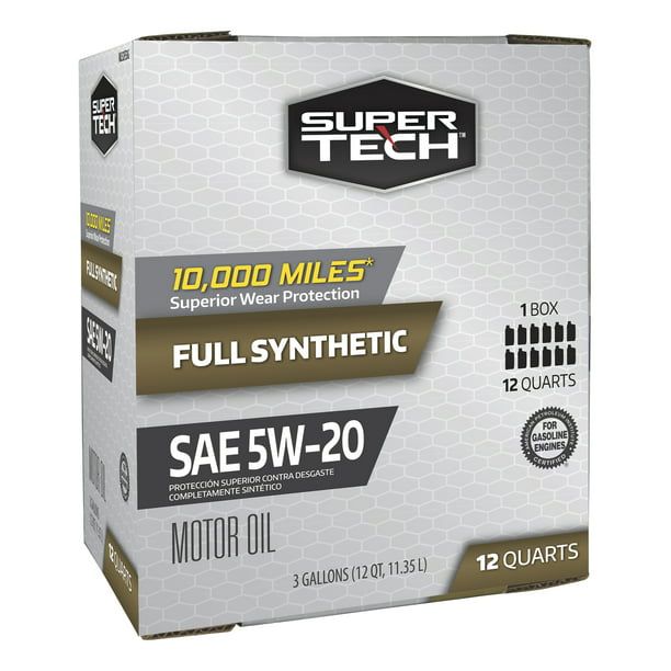 Super Tech Full Synthetic SAE 5W-20 Motor Oil, 12 Quart Bag (3 gallons)