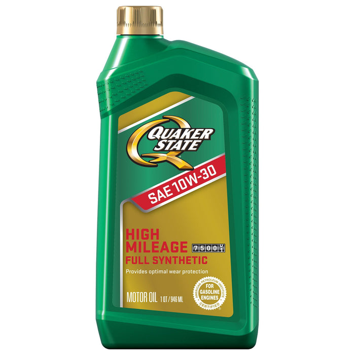 Quaker State Full Synthetic High Mileage 10W-30 Motor Oil, 1 Quart