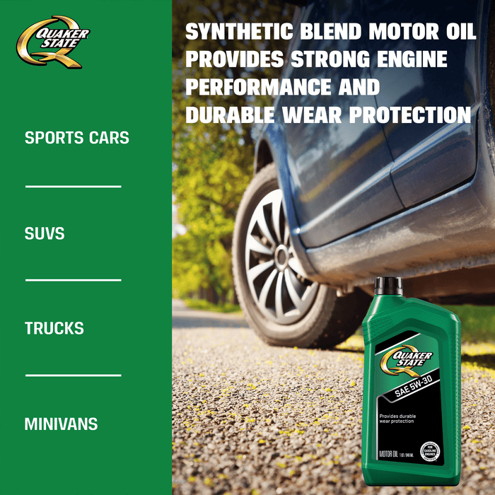 Quaker State Conventional Synthetic Blend 5W-30 Motor Oil, 1 Quart