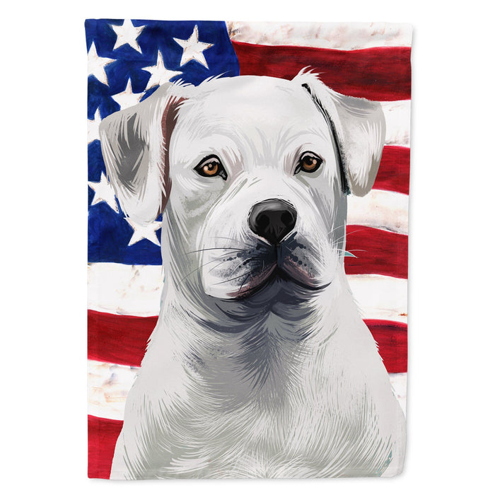 American Bulldog American Flag Flag Canvas House Size