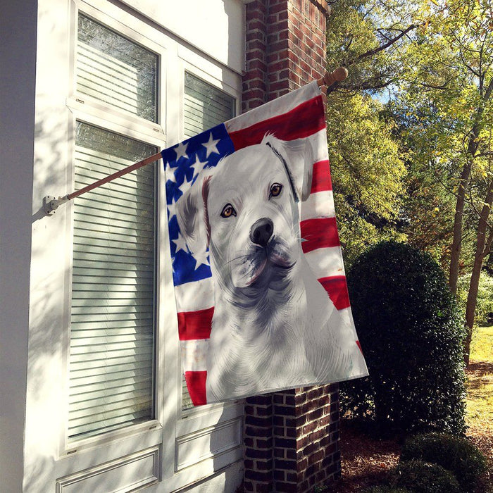 American Bulldog American Flag Flag Canvas House Size