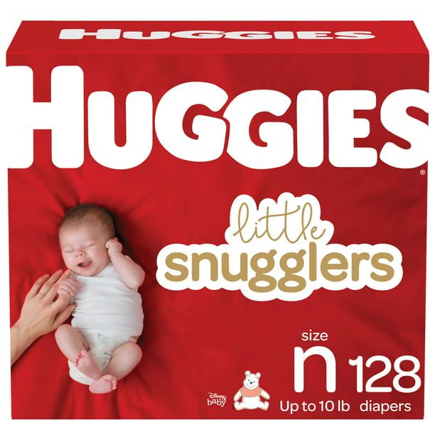 Huggies Little Snugglers Hypoallergenic and Latex-Free Diapers Newborn; Count 128