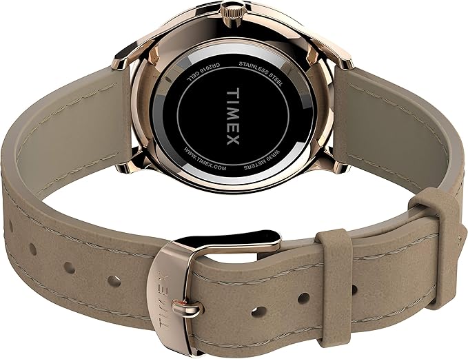 Timex Women's Easy Reader Watch (Color: Tan/Rose Gold-Tone/White/32mm)