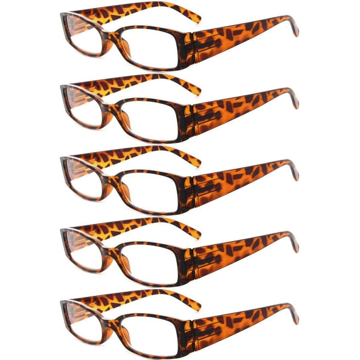 5 Pack Rectangle Stylish Reading Glasses R040-A
