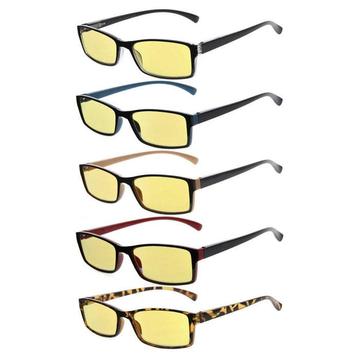 5 Pack Small Lens Blue Light Blocking Readers TMCG178