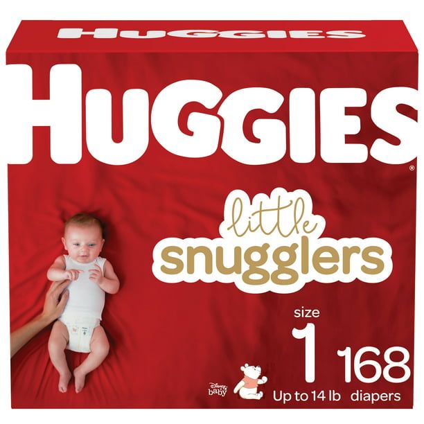 Huggies Little Snugglers Comfortable and Latex-Free Diapers Size 1; Count 168